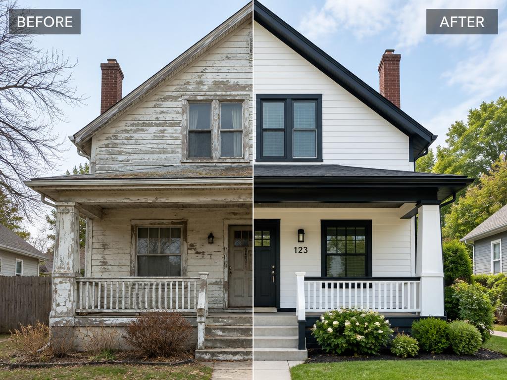 Exterior Repaint before and after